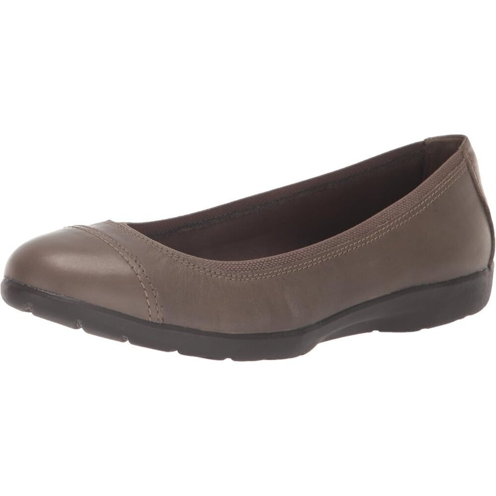 Clarks Womens Slate Leather Closed Pointed Toe Meadow Opal Ballet Flat Shoes